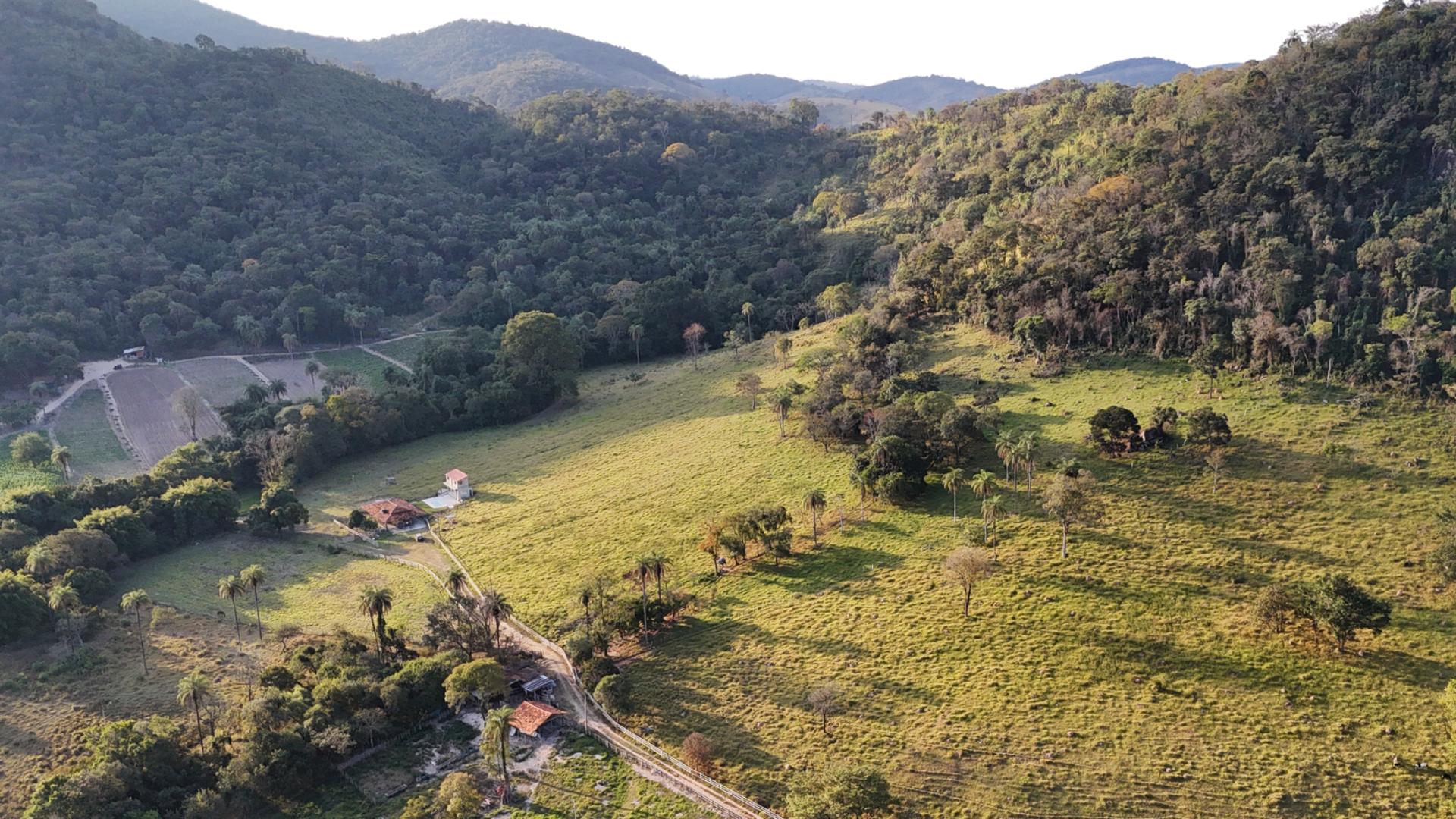 Vista aérea de propriedade rural da LÍDER em Mateus Leme
